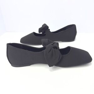 Journee Collection Women's Seralinn Bow Mary Jane Flats Black Size 9 NWT/BOX
